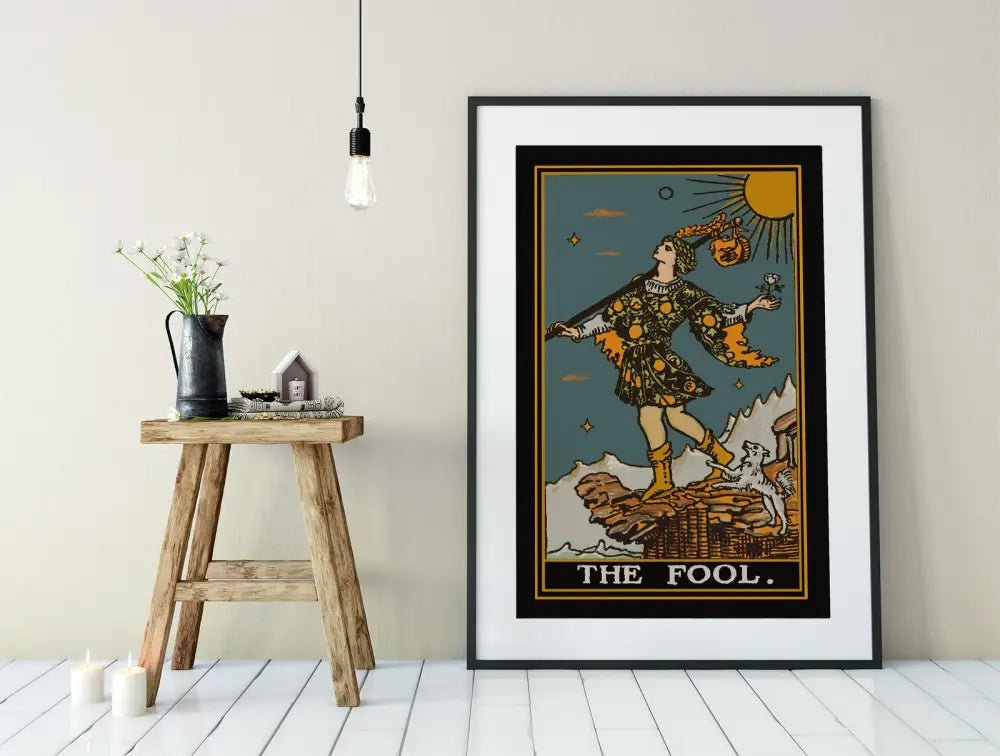 The Fool Tarot Card Print Unique Colors No Frame by My Store
