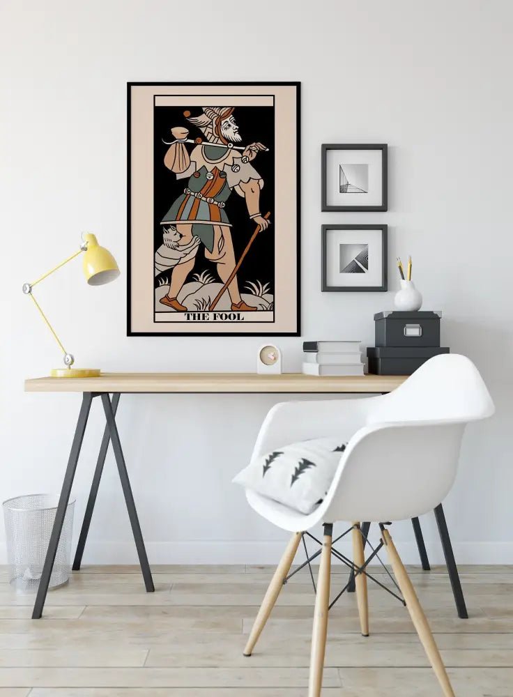The Fool Tarot de Marseille Card Print Neutral Vibe Poster For Elegant Eclectic Decor by My Store