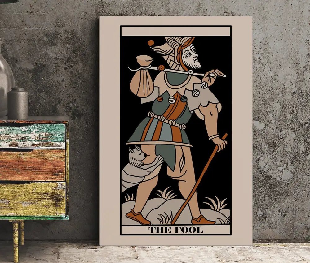 The Fool Tarot de Marseille Card Print Neutral Vibe Poster For Elegant Eclectic Decor by My Store