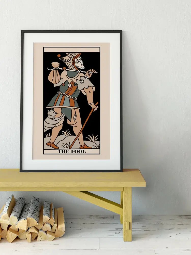 The Fool Tarot de Marseille Card Print Neutral Vibe Poster For Elegant Eclectic Decor by My Store