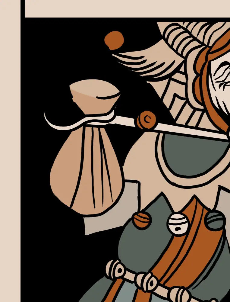 The Fool Tarot de Marseille Card Print Neutral Vibe Poster For Elegant Eclectic Decor by My Store