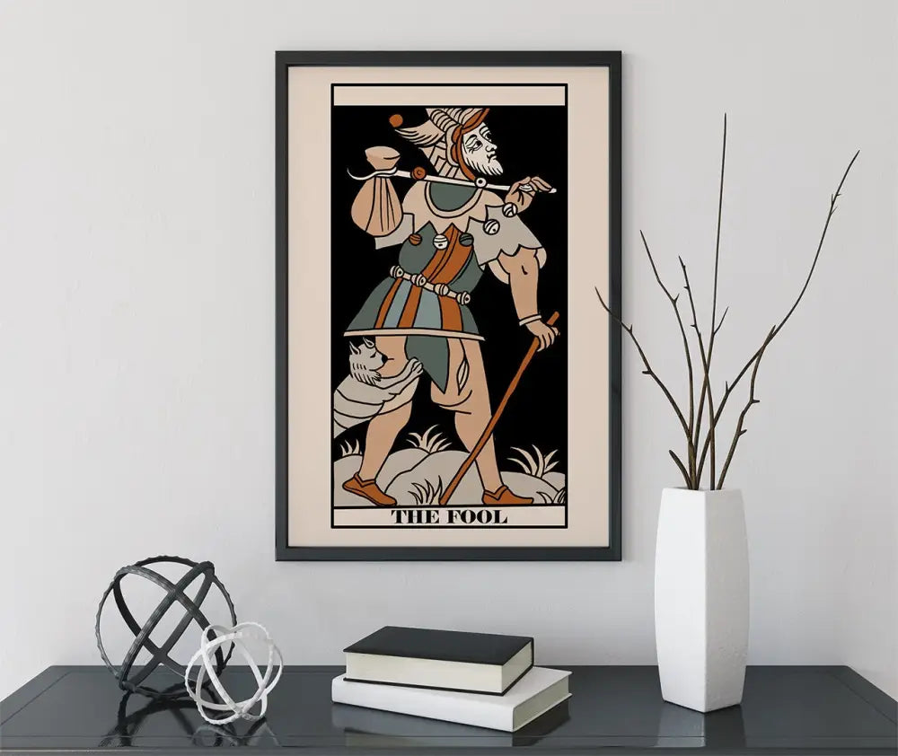 The Fool Tarot de Marseille Card Print Neutral Vibe Poster For Elegant Eclectic Decor by My Store