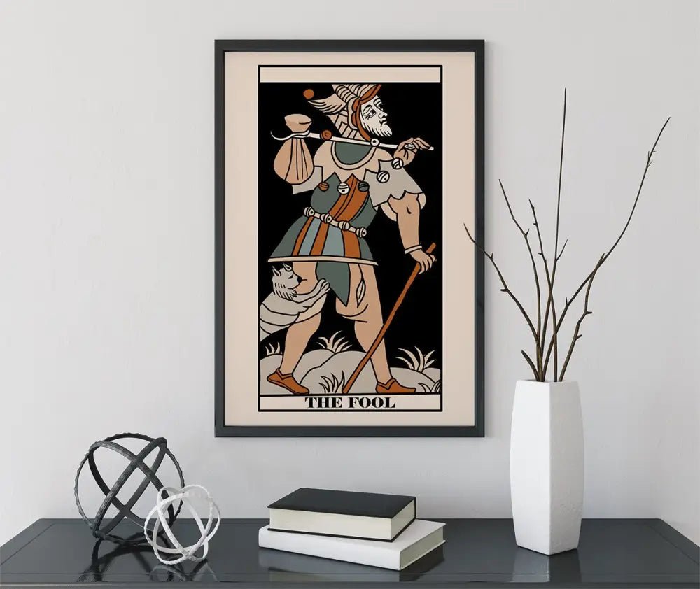 The Fool Tarot de Marseille Card Print Neutral Vibe Poster For Elegant Eclectic Decor by My Store