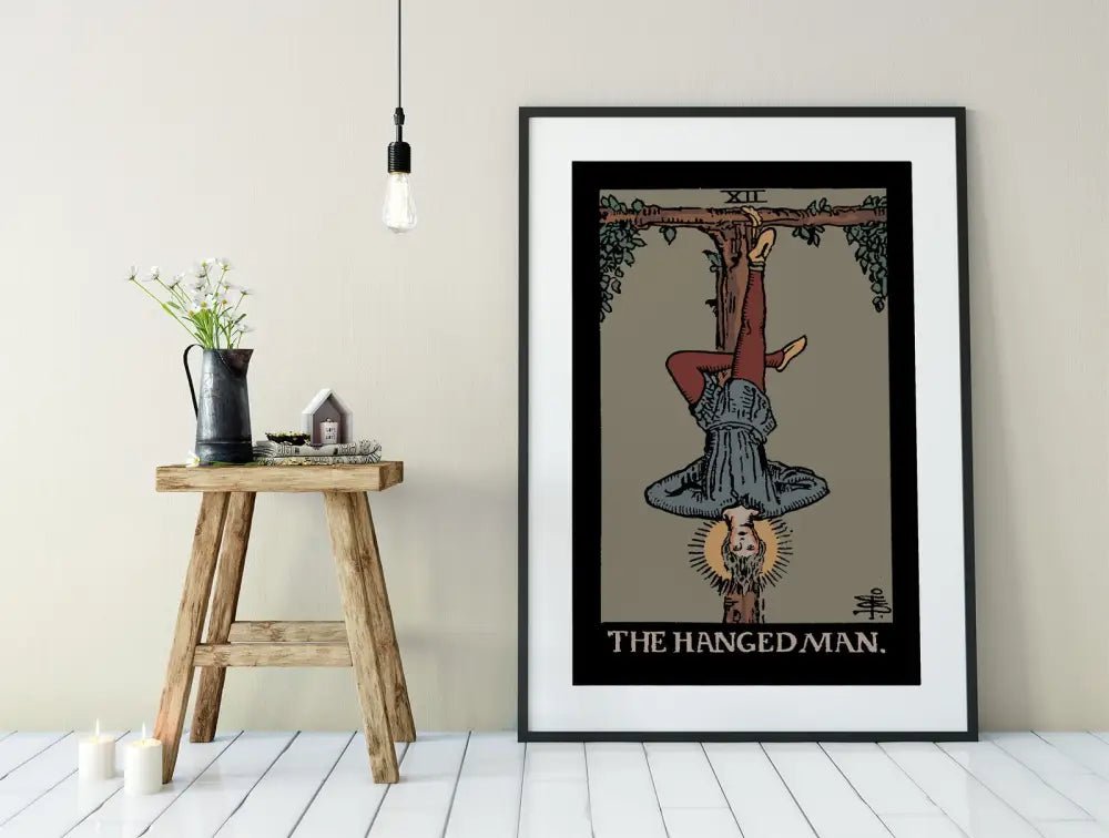 The Hanged Man Tarot Card Print Darker Colorway Poster No Frame Spiritual Wall Art for Tarot Enthusiasts by My Store