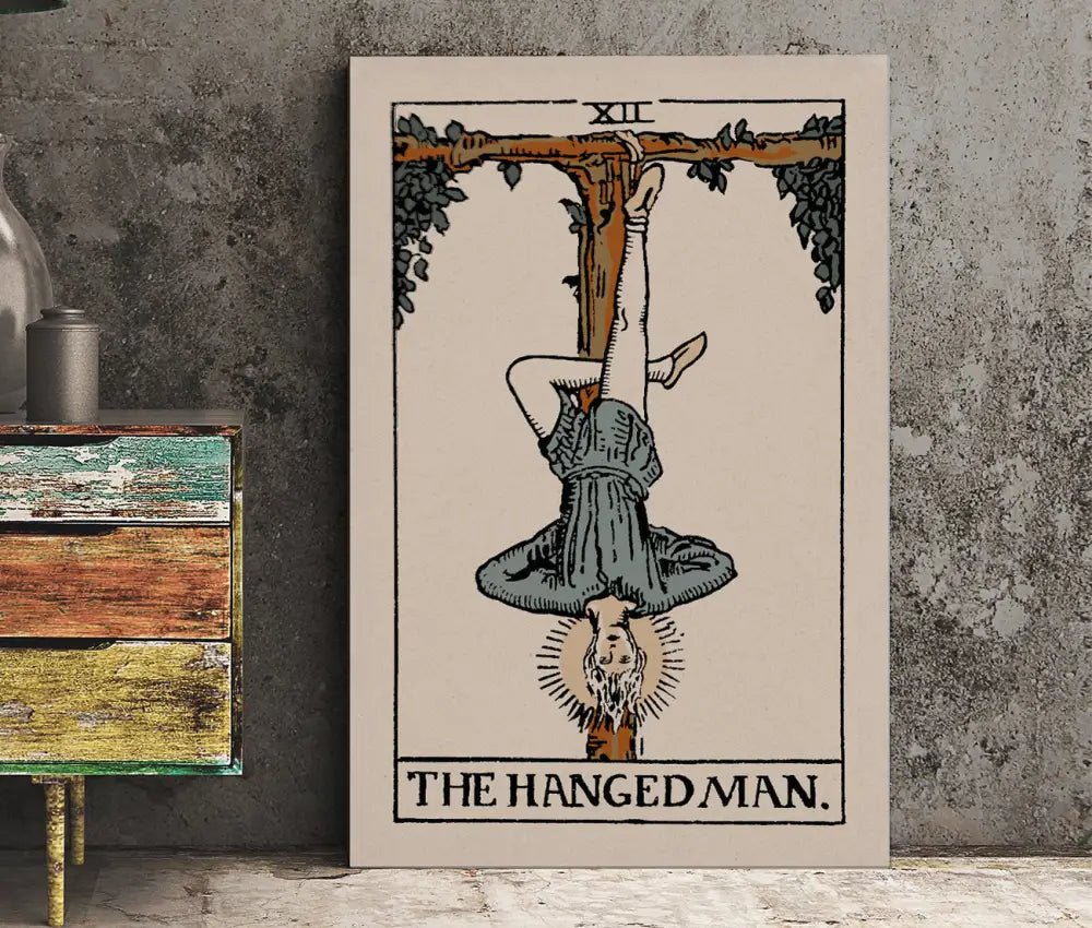 The Hanged Man Tarot Card Print Neutral Vibe Poster No Frame Elegant Home Decor Style by My Store