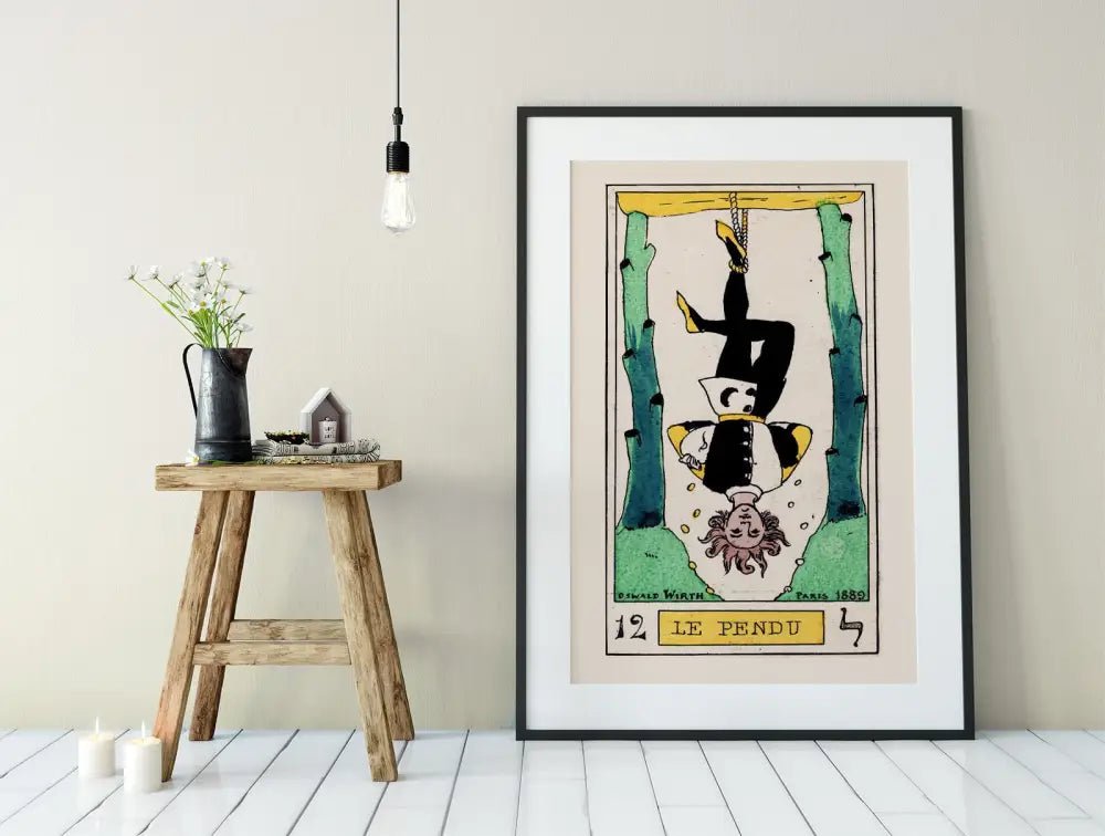 The Hanged Man Tarot Card Print No Frame Oswald Wirth Artwork For Spiritual Home Decor by My Store