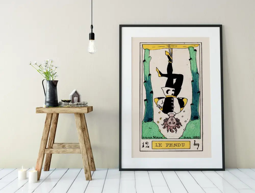 The Hanged Man Tarot Card Print No Frame Oswald Wirth Artwork For Spiritual Home Decor by My Store