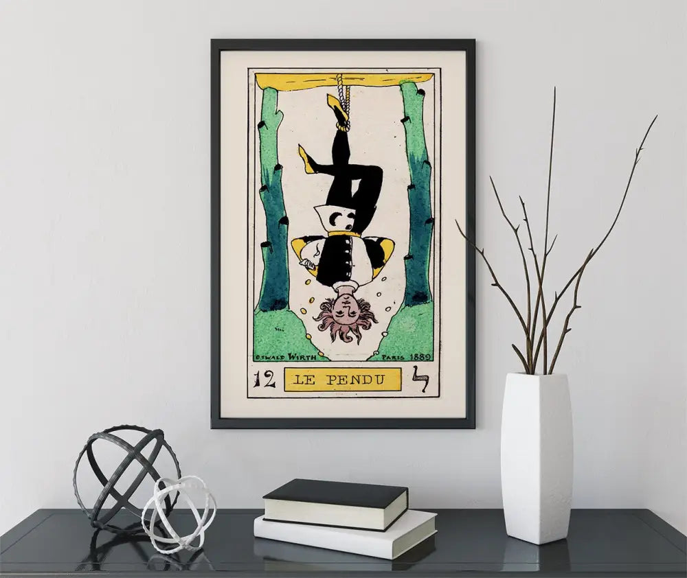 The Hanged Man Tarot Card Print No Frame Oswald Wirth Artwork For Spiritual Home Decor by My Store