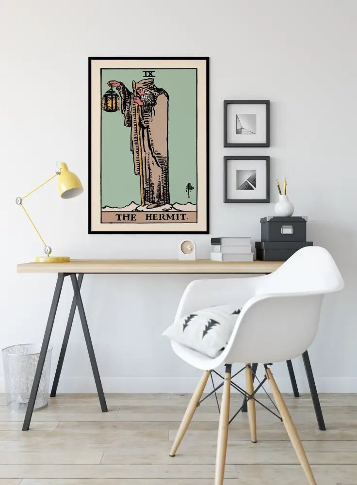 The Hermit Tarot Card Print Blue Poster No Frame by My Store