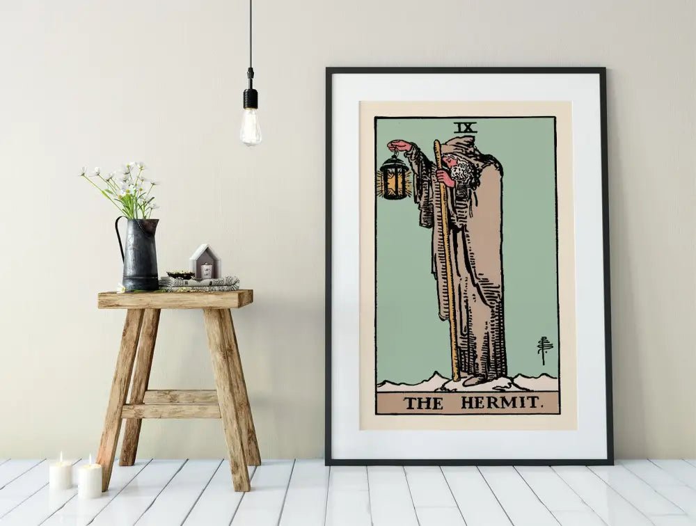 The Hermit Tarot Card Print Blue Poster No Frame by My Store