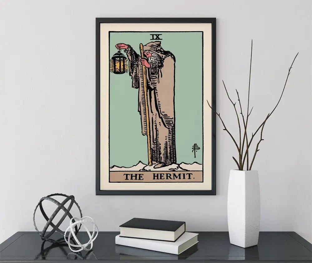 The Hermit Tarot Card Print Blue Poster No Frame by My Store
