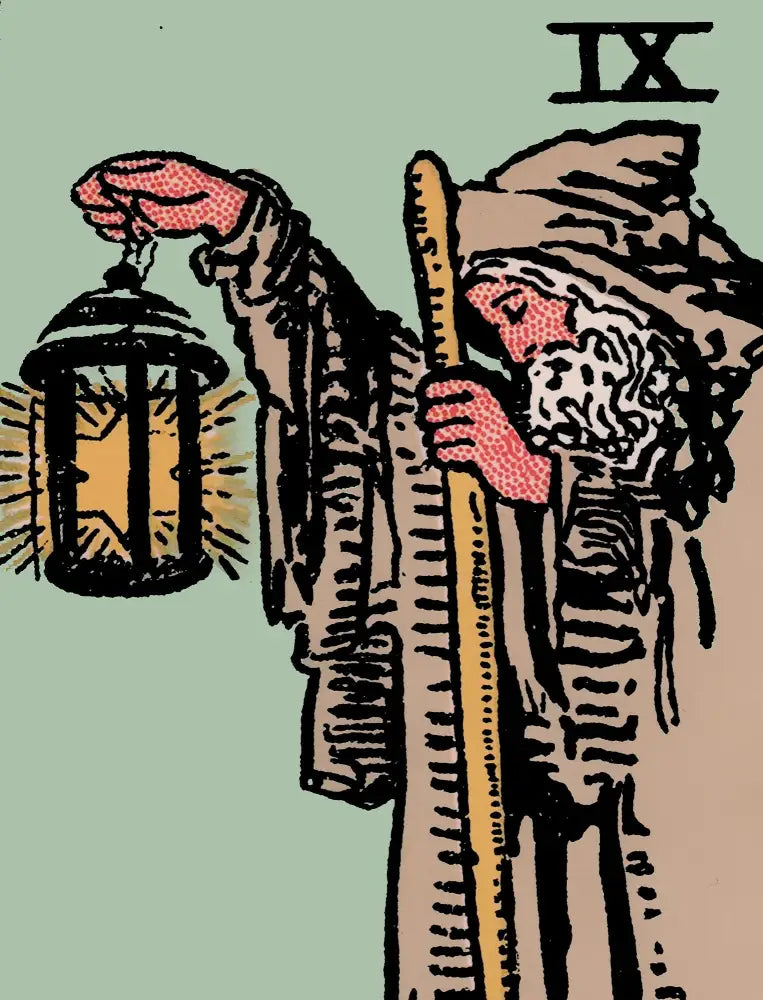 The Hermit Tarot Card Print Blue Poster No Frame by My Store