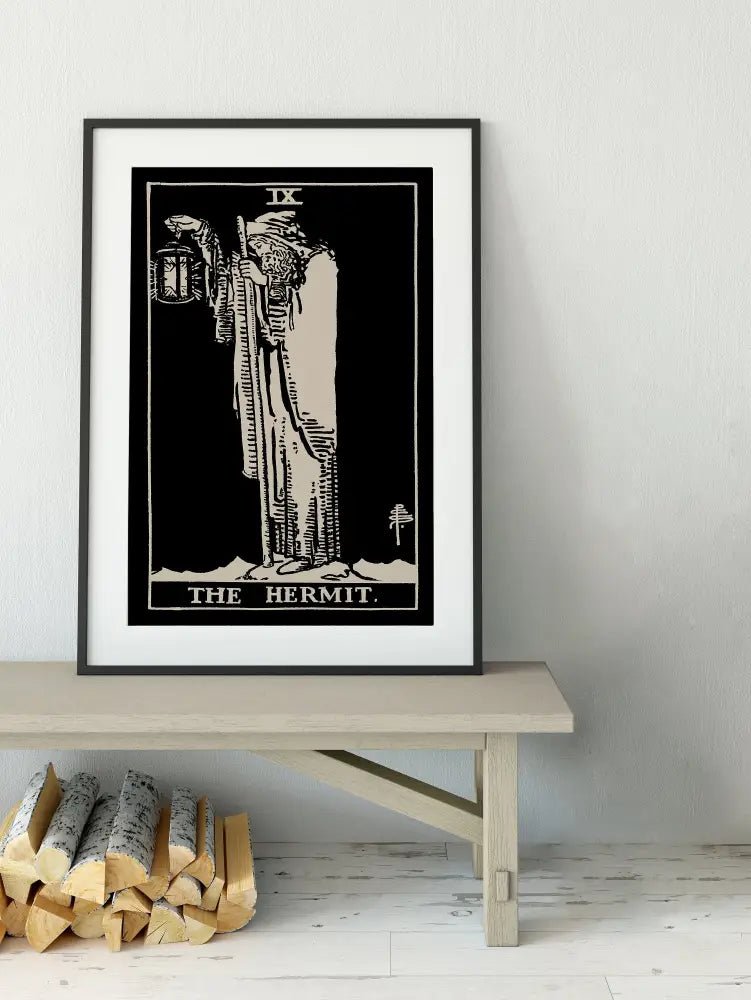 The Hermit Tarot Card Print Dorm Room Poster Introspective Spiritual Growth Wall Art by My Store