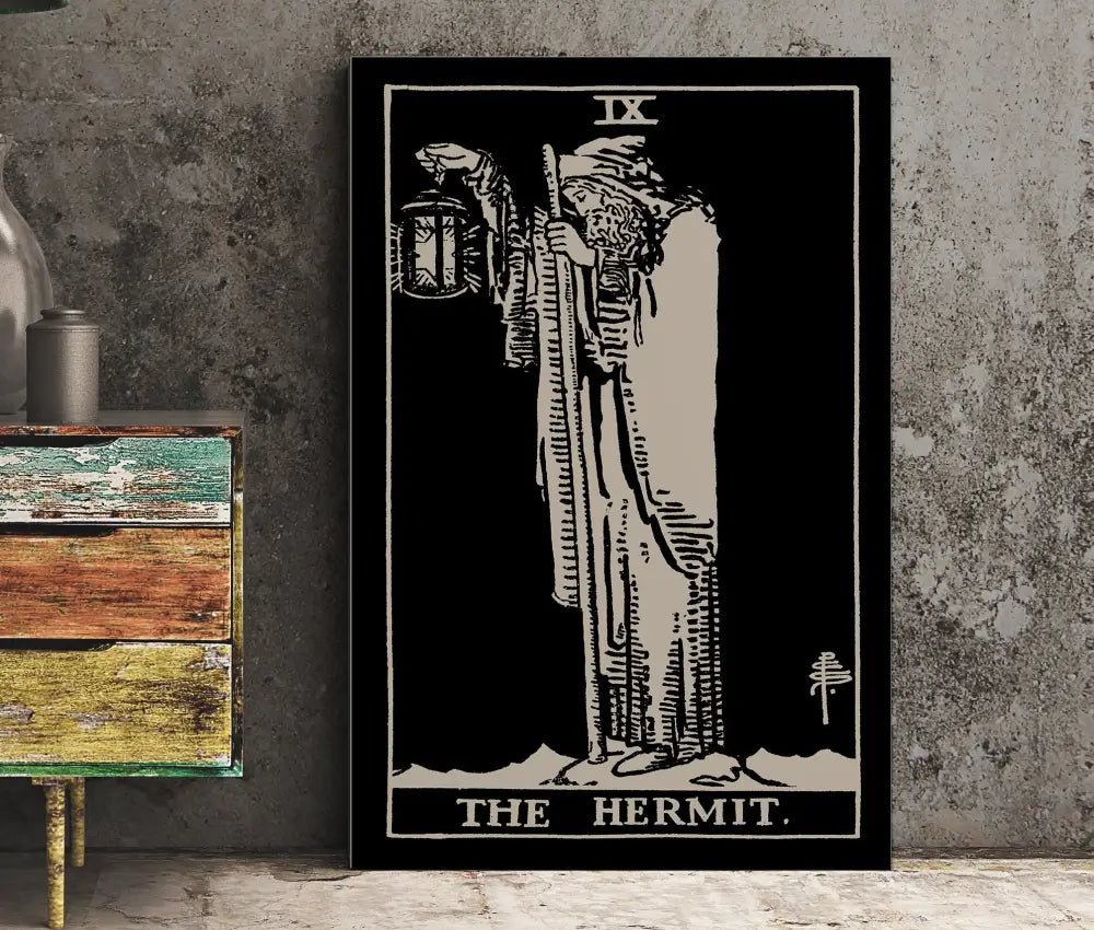 The Hermit Tarot Card Print Dorm Room Poster Introspective Spiritual Growth Wall Art by My Store