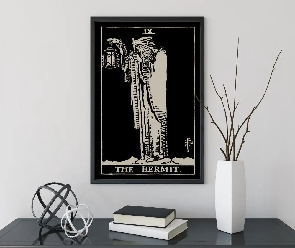 The Hermit Tarot Card Print Dorm Room Poster Introspective Spiritual Growth Wall Art by My Store
