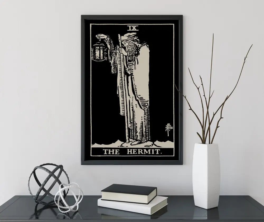 The Hermit Tarot Card Print Dorm Room Poster Introspective Spiritual Growth Wall Art by My Store