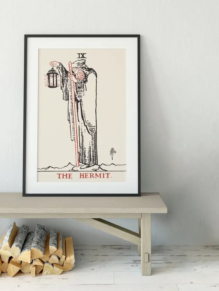 The Hermit Tarot Card Print Eclectic Neutral Vibe Poster by My Store