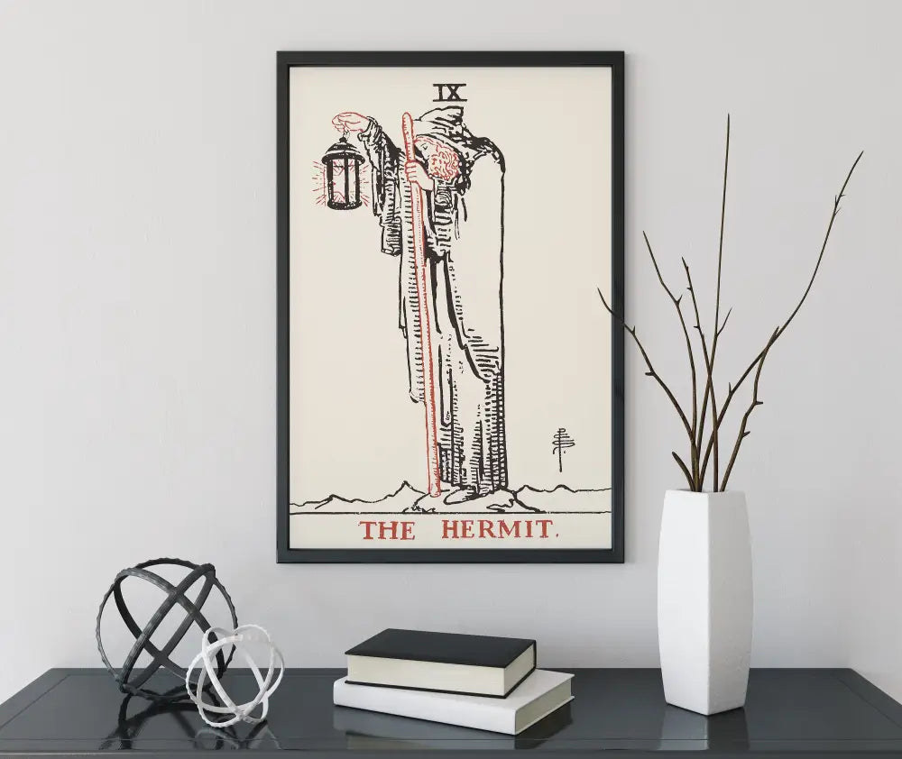 The Hermit Tarot Card Print Eclectic Neutral Vibe Poster by My Store