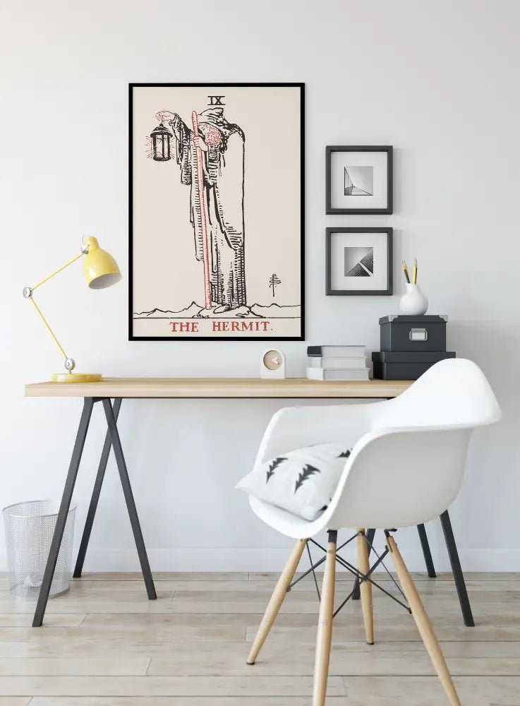The Hermit Tarot Card Print Eclectic Neutral Vibe Poster by My Store