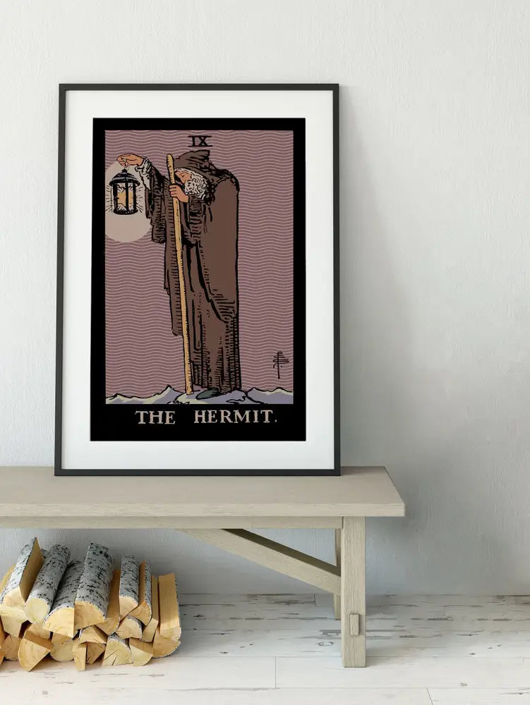 The Hermit Tarot Card Print Harvest Colors Poster No Frame Wall Art for Tarot Enthusiasts by My Store
