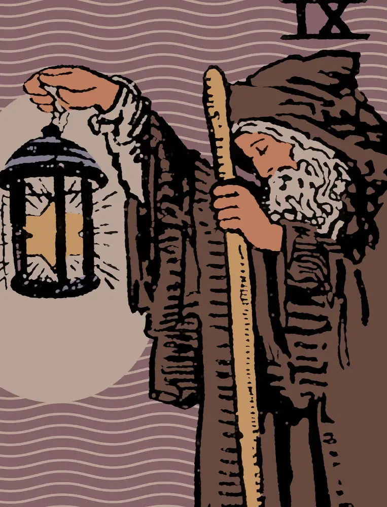 The Hermit Tarot Card Print Harvest Colors Poster No Frame Wall Art for Tarot Enthusiasts by My Store