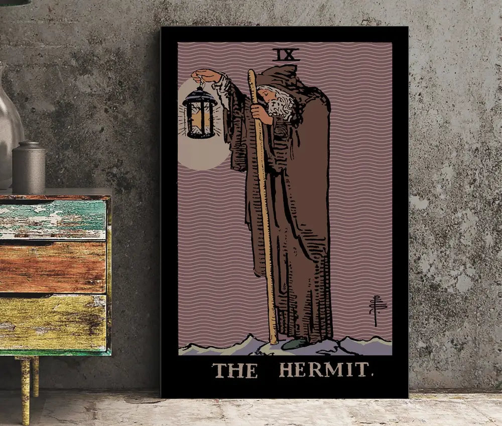 The Hermit Tarot Card Print Harvest Colors Poster No Frame Wall Art for Tarot Enthusiasts by My Store