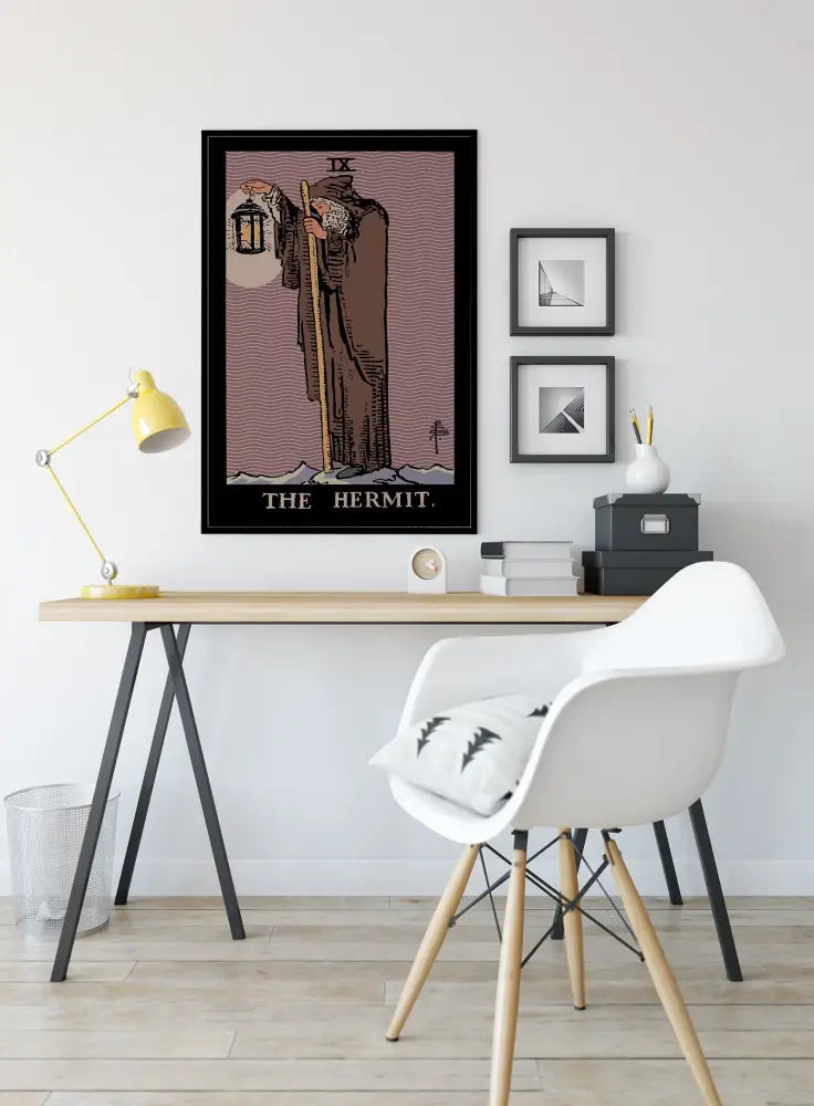 The Hermit Tarot Card Print Harvest Colors Poster No Frame Wall Art for Tarot Enthusiasts by My Store
