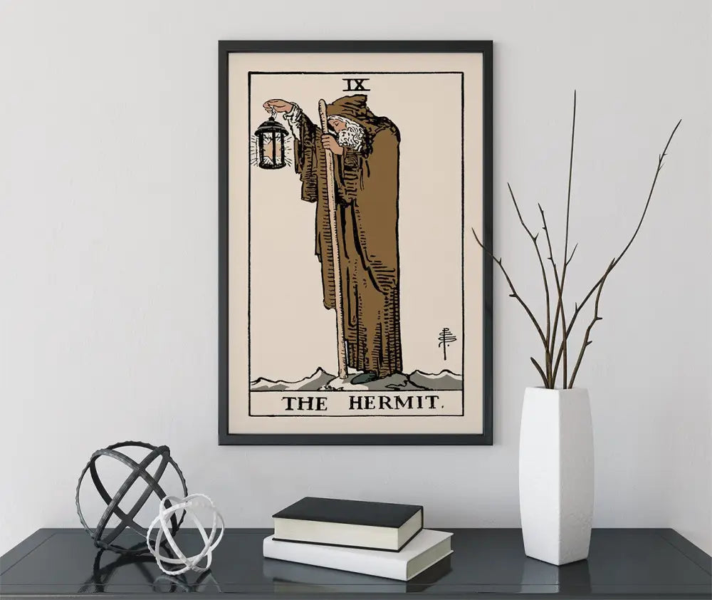 The Hermit Tarot Card Print No Frame Neutral Vibe by My Store