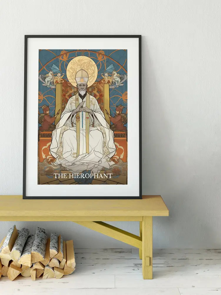 The Hierophant Tarot Card Print Elegant Poster No Frame by My Store