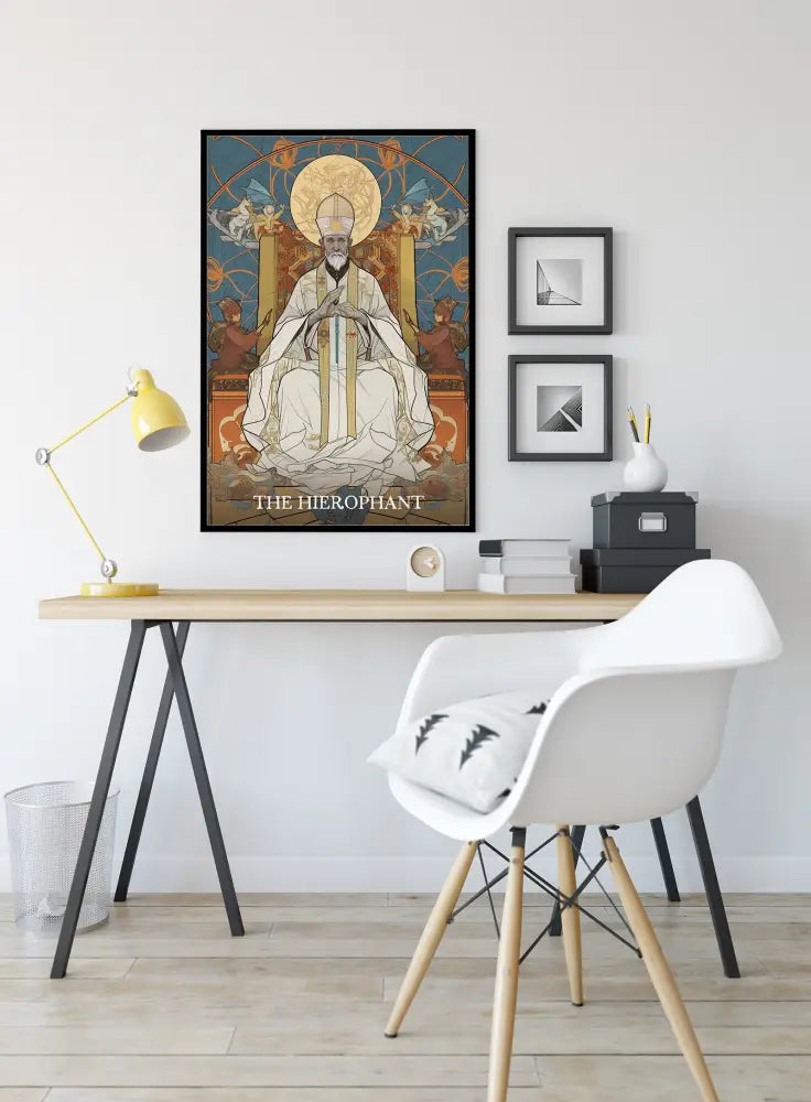 The Hierophant Tarot Card Print Elegant Poster No Frame by My Store