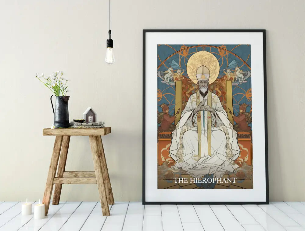 The Hierophant Tarot Card Print Elegant Poster No Frame by My Store