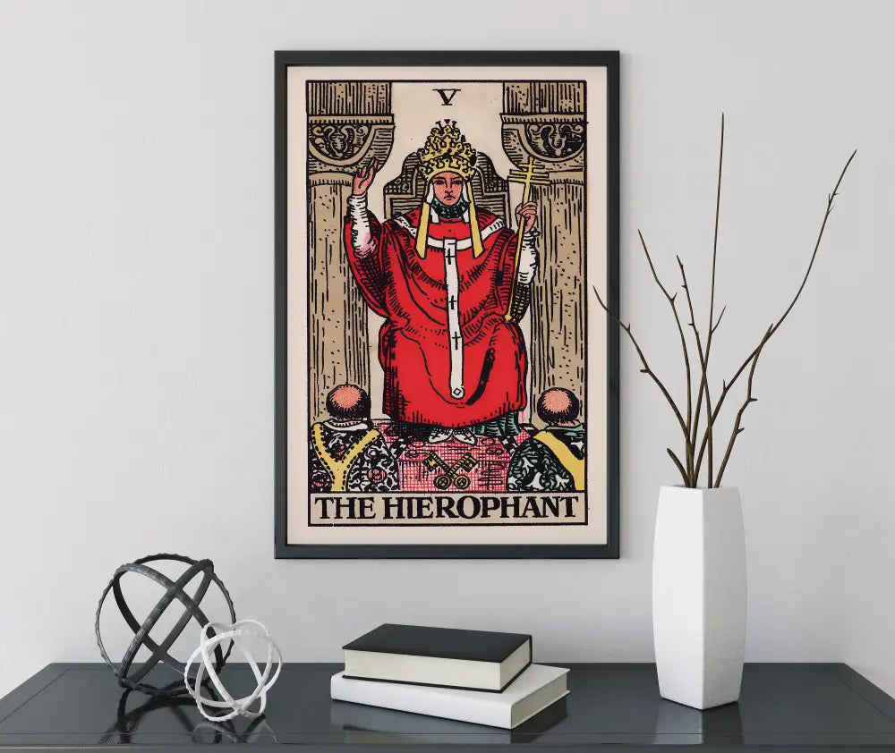 The Hierophant Tarot Card Print Elegant Poster No Frame Spiritual Wall Decor For Sacred Spaces by My Store