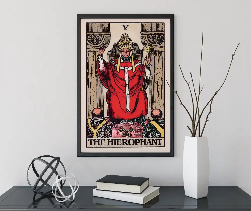 The Hierophant Tarot Card Print Elegant Poster No Frame Spiritual Wall Decor For Sacred Spaces by My Store