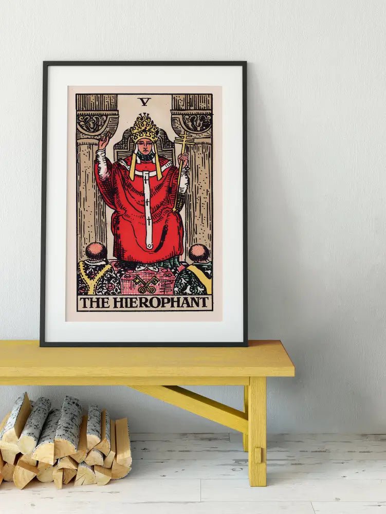 The Hierophant Tarot Card Print Elegant Poster No Frame Spiritual Wall Decor For Sacred Spaces by My Store