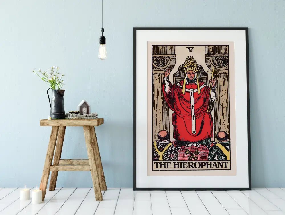 The Hierophant Tarot Card Print Elegant Poster No Frame Spiritual Wall Decor For Sacred Spaces by My Store