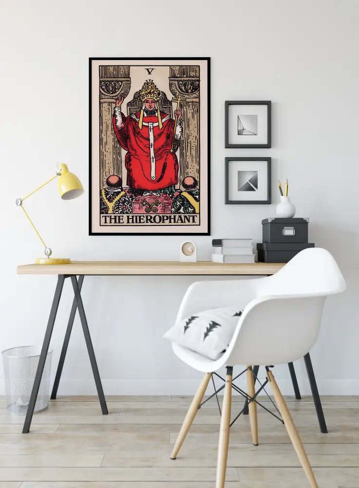 The Hierophant Tarot Card Print Elegant Poster No Frame Spiritual Wall Decor For Sacred Spaces by My Store