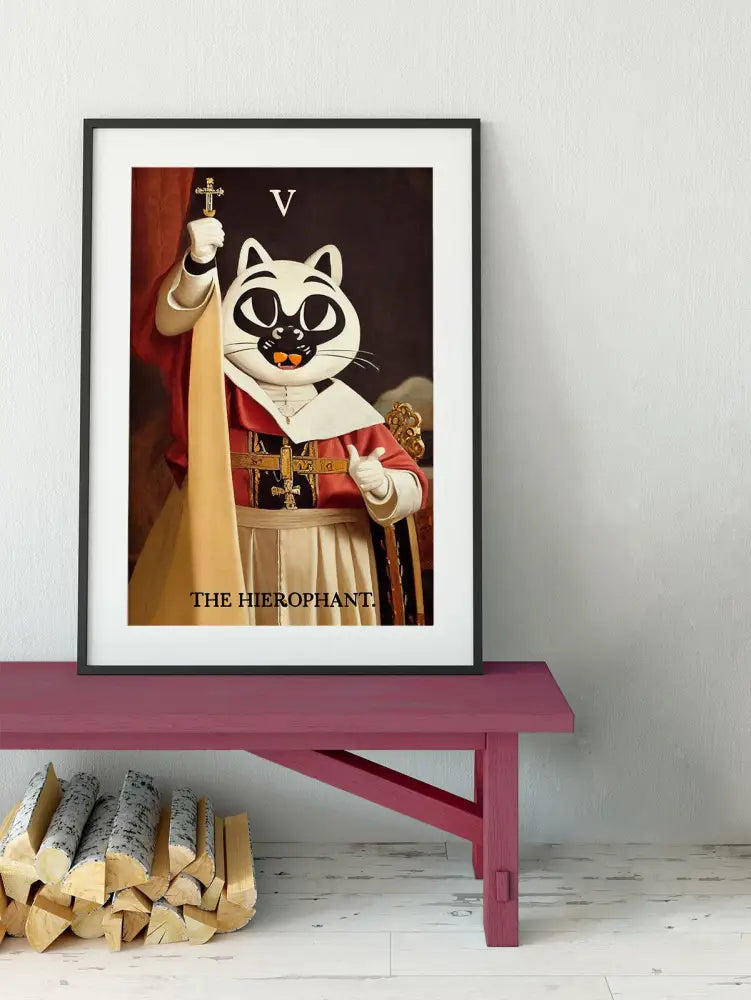 The Hierophant Tarot Card Print From The Green Menagerie Deck Neutral Vibe Wall Art by My Store