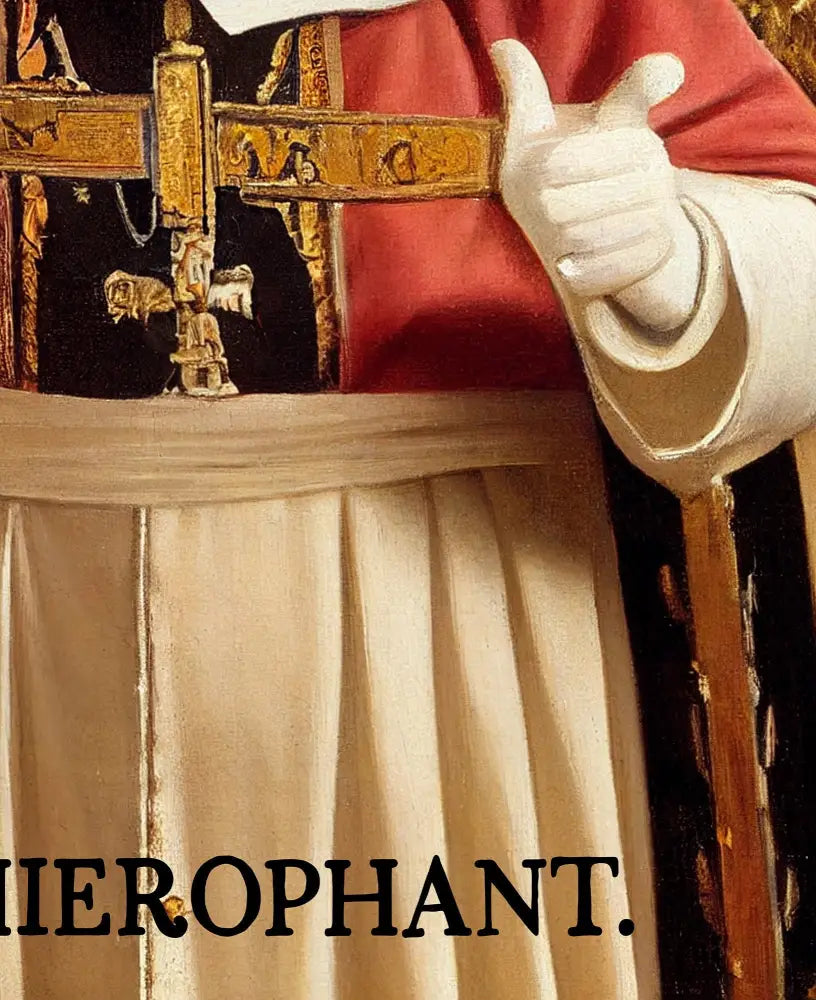 The Hierophant Tarot Card Print From The Green Menagerie Deck Neutral Vibe Wall Art by My Store