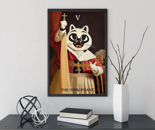 The Hierophant Tarot Card Print From The Green Menagerie Deck Neutral Vibe Wall Art by My Store