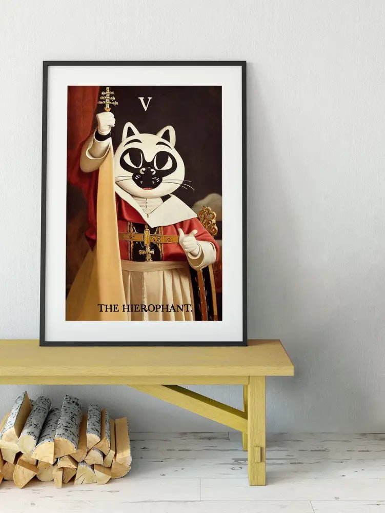 The Hierophant Tarot Card Print No Frame Eclectic Wall Art For Tarot Lovers Home Decor by My Store