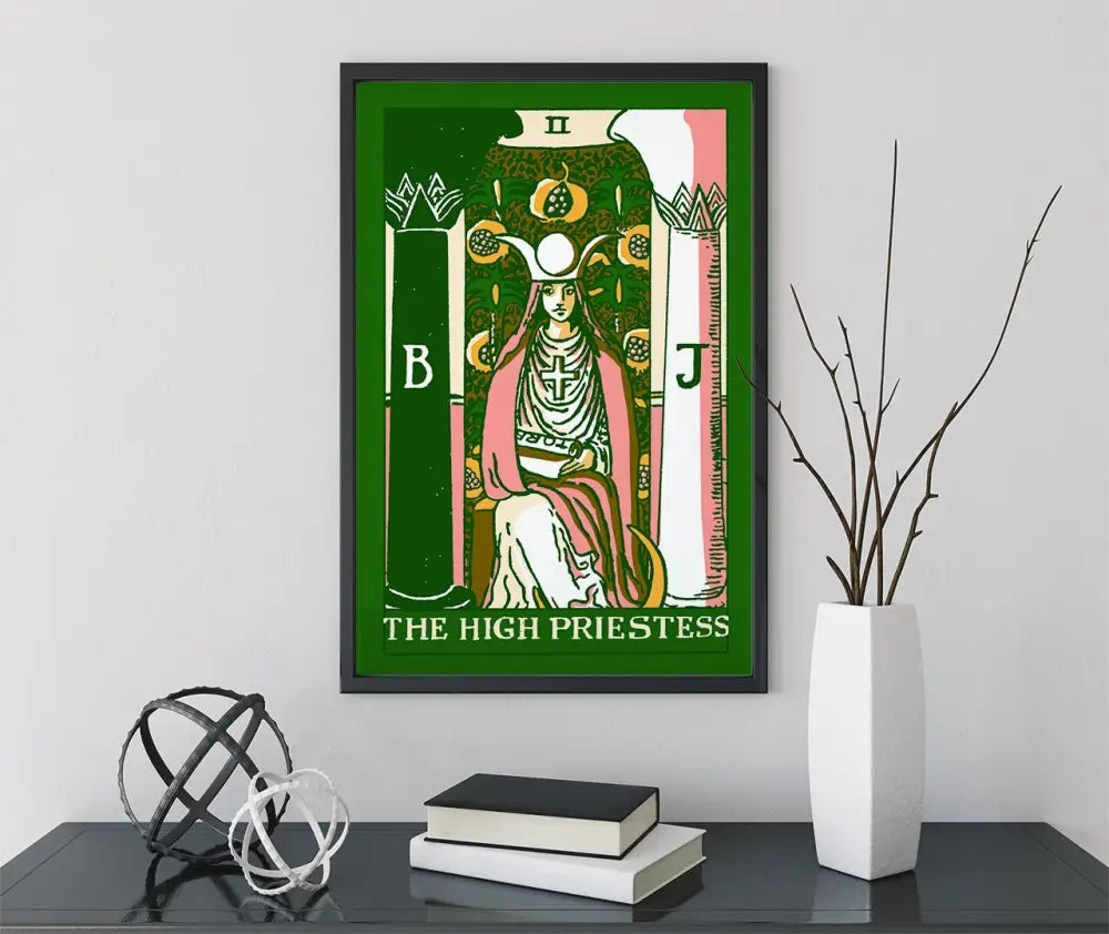 The High Priestess Tarot Card Print Bubblegum Pastel Goth Poster For Mystic Home Decor by My Store