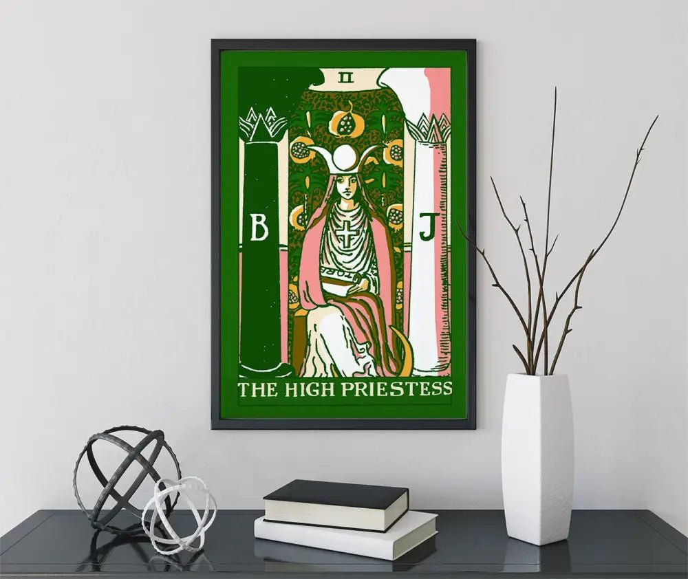 The High Priestess Tarot Card Print Bubblegum Pastel Goth Poster For Mystic Home Decor by My Store