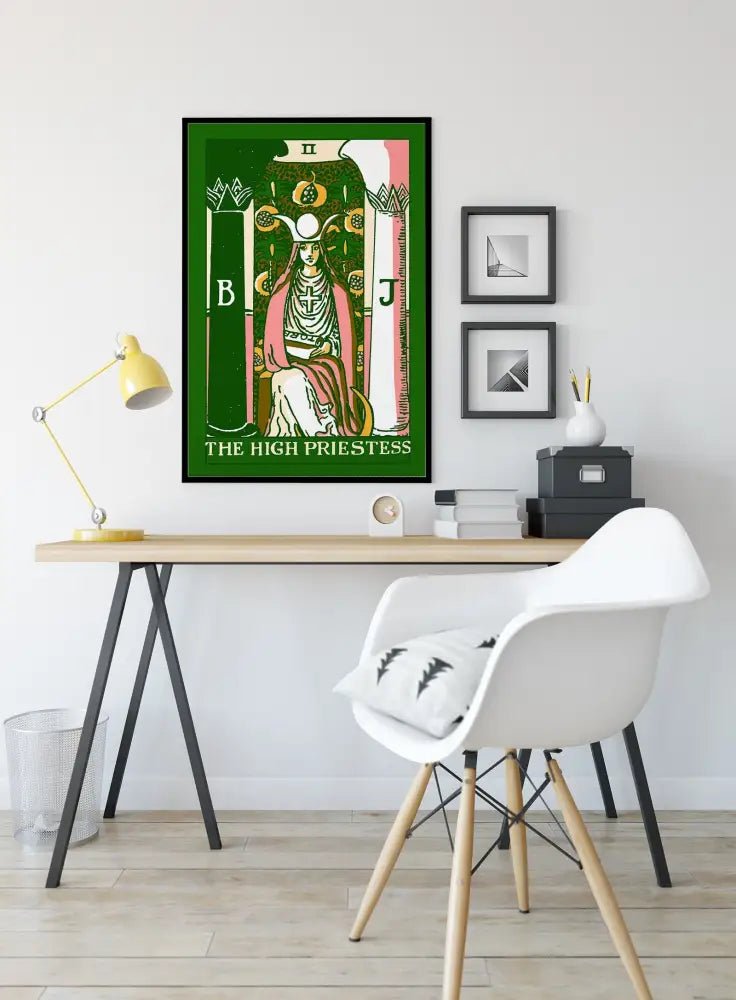 The High Priestess Tarot Card Print Bubblegum Pastel Goth Poster For Mystic Home Decor by My Store