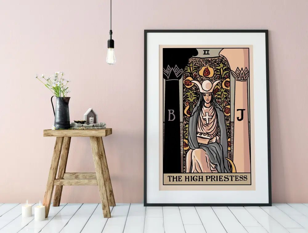 The High Priestess Tarot Card Print No Frame By Printagrams Harvest Tarot Elegant Wall Art by My Store
