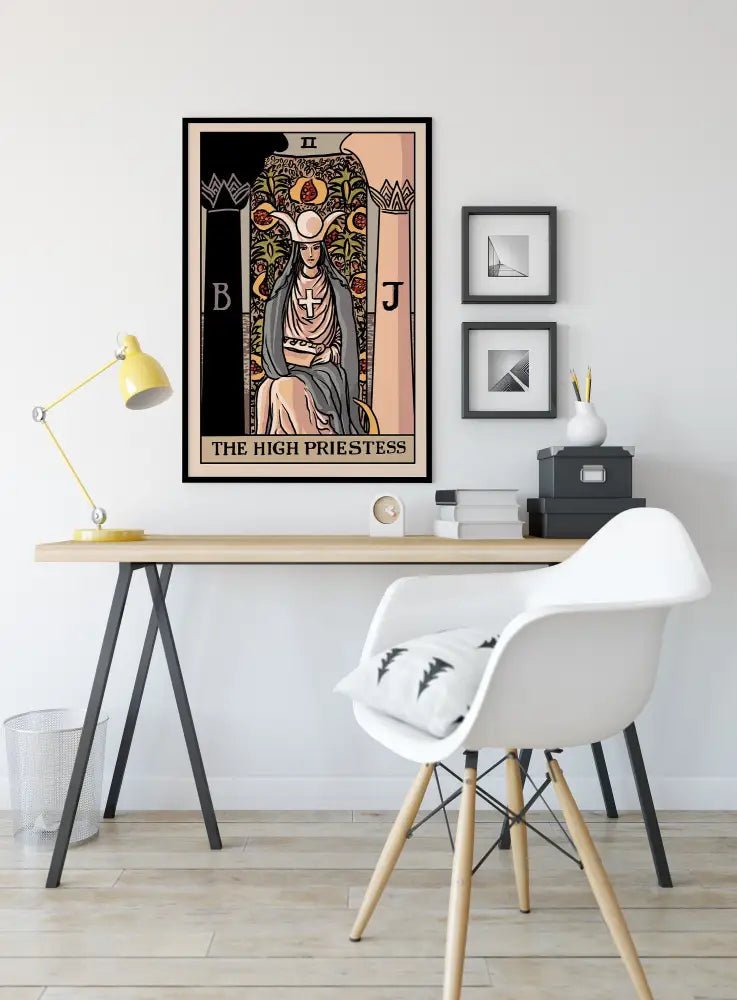 The High Priestess Tarot Card Print No Frame By Printagrams Harvest Tarot Elegant Wall Art by My Store