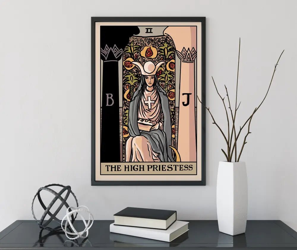 The High Priestess Tarot Card Print No Frame By Printagrams Harvest Tarot Elegant Wall Art by My Store