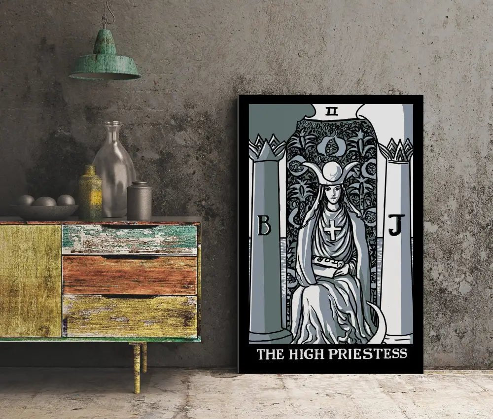 The High Priestess Tarot Card Print No Frame Poster by Printagrams for Sacred Spaces by My Store