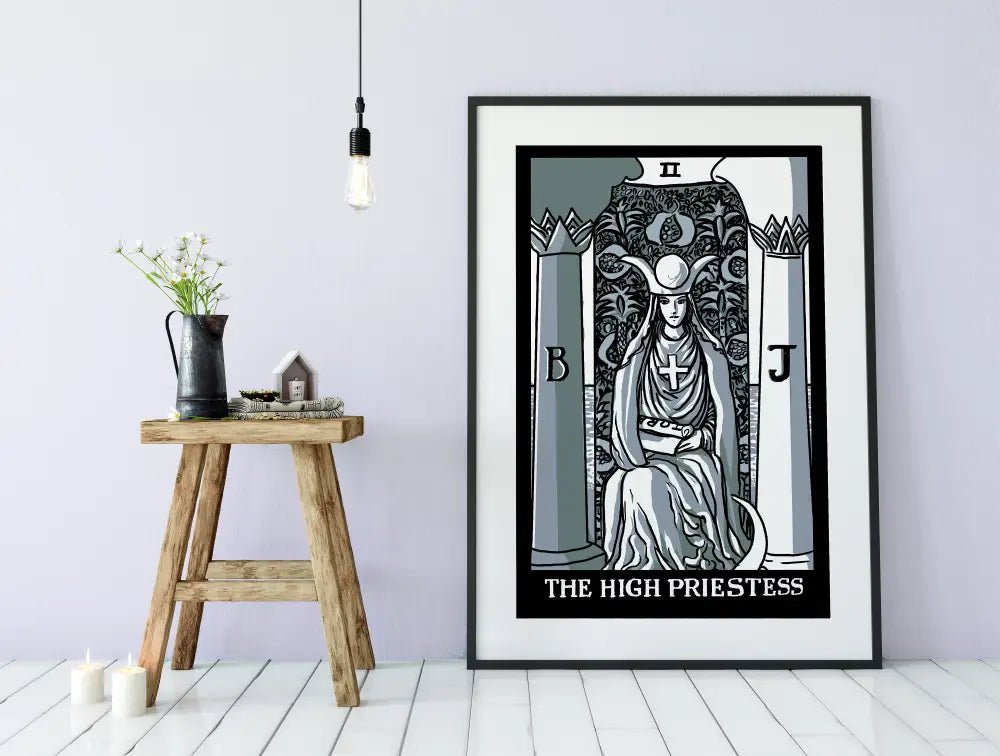 The High Priestess Tarot Card Print No Frame Poster by Printagrams for Sacred Spaces by My Store