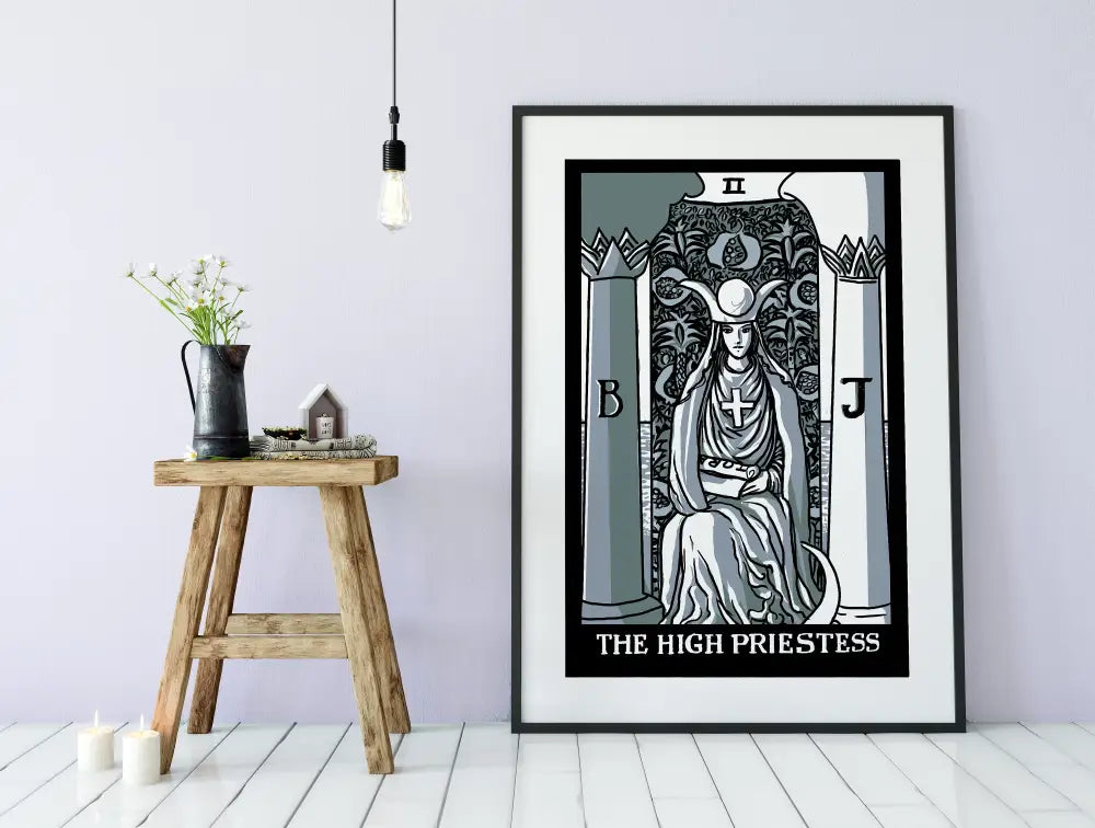 The High Priestess Tarot Card Print No Frame Poster by Printagrams for Sacred Spaces by My Store