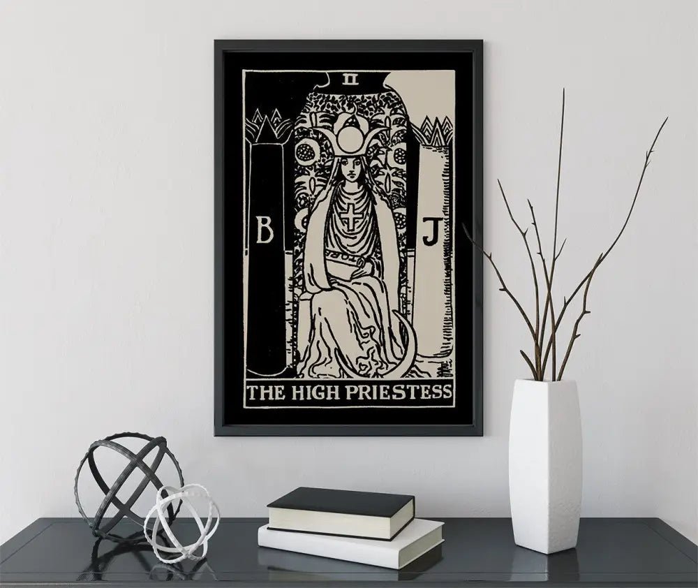 The High Priestess Tarot Card Print No Frame Poster Elegant Mystic Wall Art for Home Decor by My Store